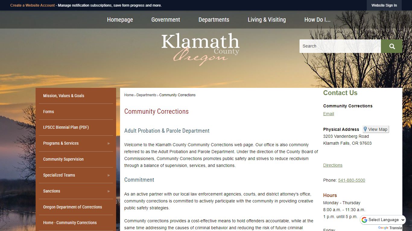 Community Corrections | Klamath County, OR