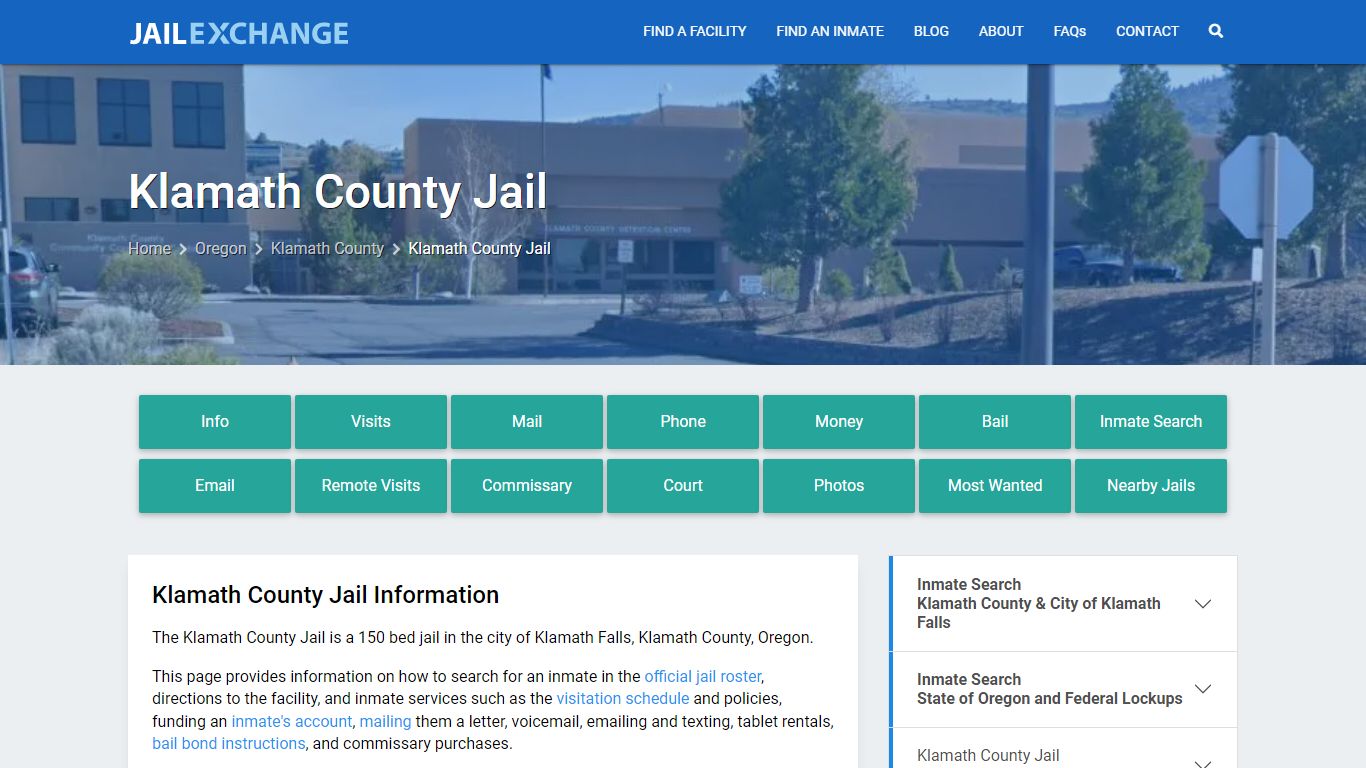 Klamath County Jail, OR Inmate Search, Information