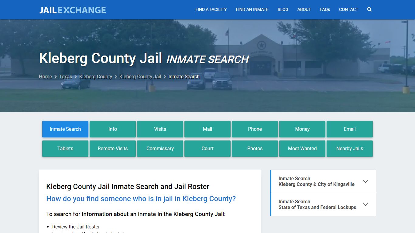 Inmate Search: Roster & Mugshots - Kleberg County Jail, TX