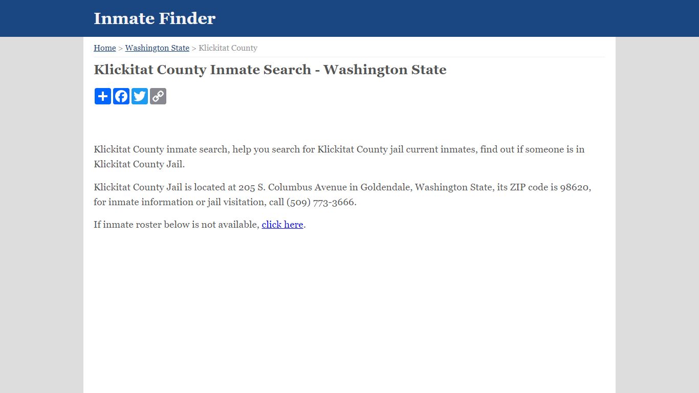 Klickitat County Inmate Search - Washington State
