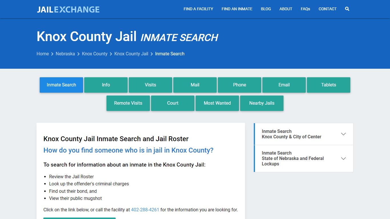 Inmate Search: Roster & Mugshots - Knox County Jail, NE