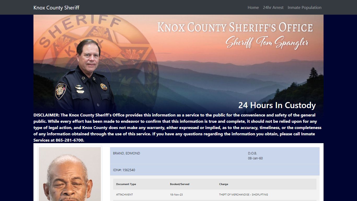 Knox County Tennessee - Sheriff - 24 Hour Arrests