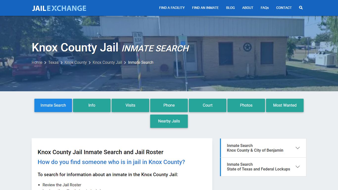 Inmate Search: Roster & Mugshots - Knox County Jail, TX