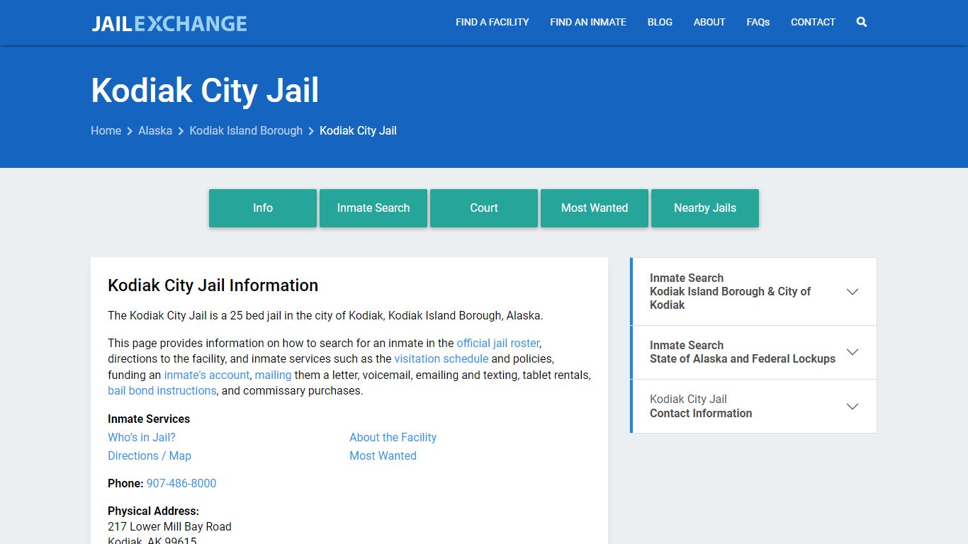 Kodiak City Jail, AK Inmate Search, Information - Jail Exchange
