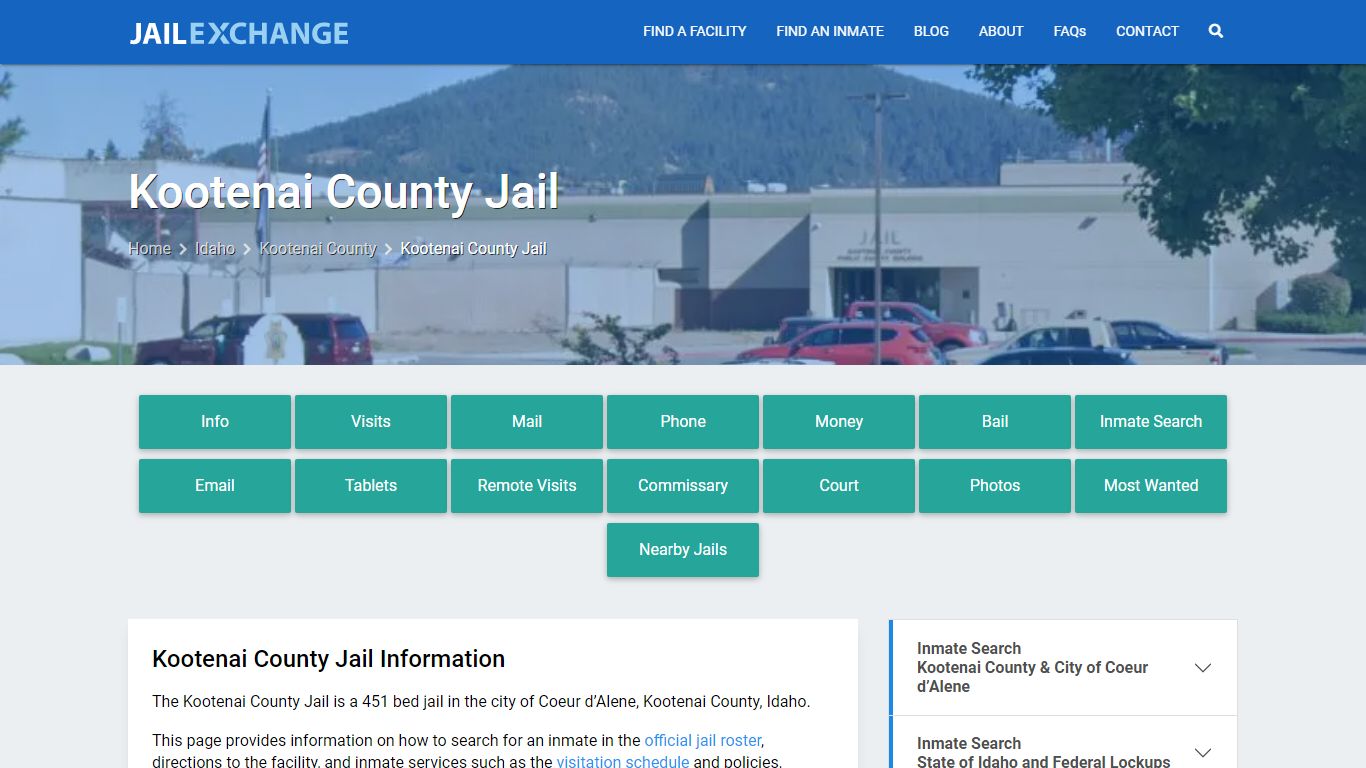 Kootenai County Jail, ID Inmate Search, Information