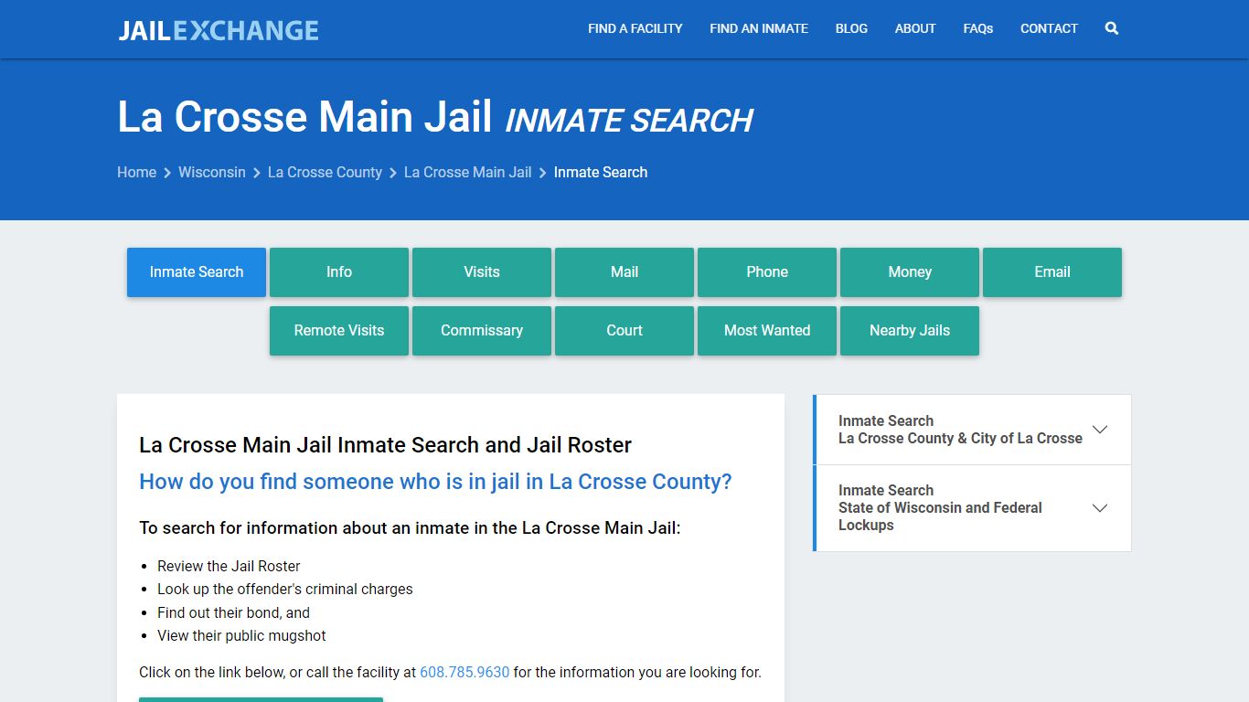 Inmate Search: Roster & Mugshots - La Crosse Main Jail, WI