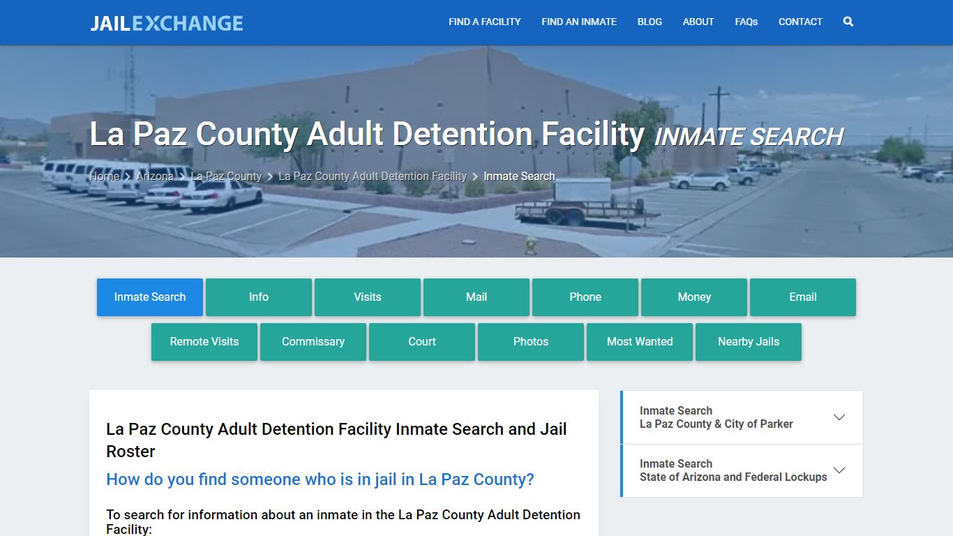 La Paz County Adult Detention Facility Inmate Search - Jail Exchange