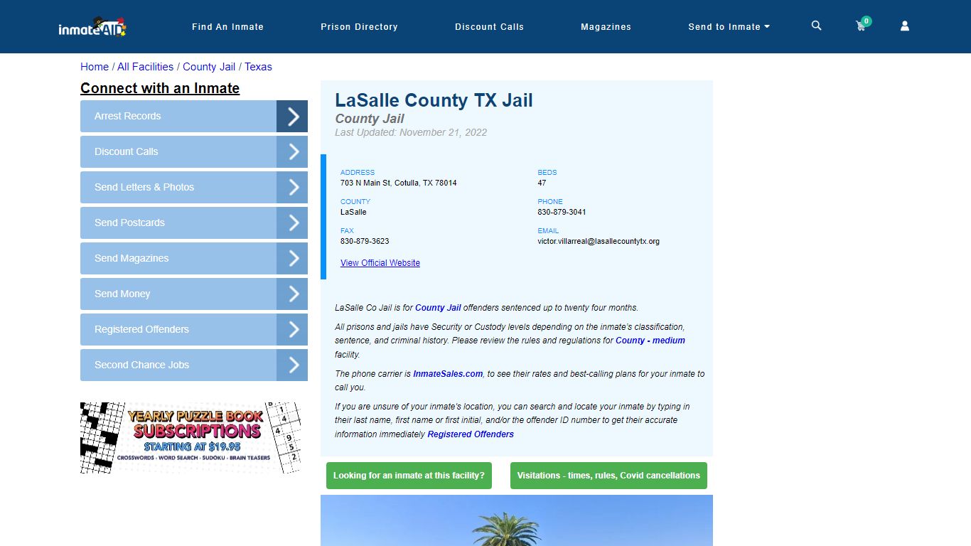 LaSalle County TX Jail - Inmate Locator - Cotulla, TX