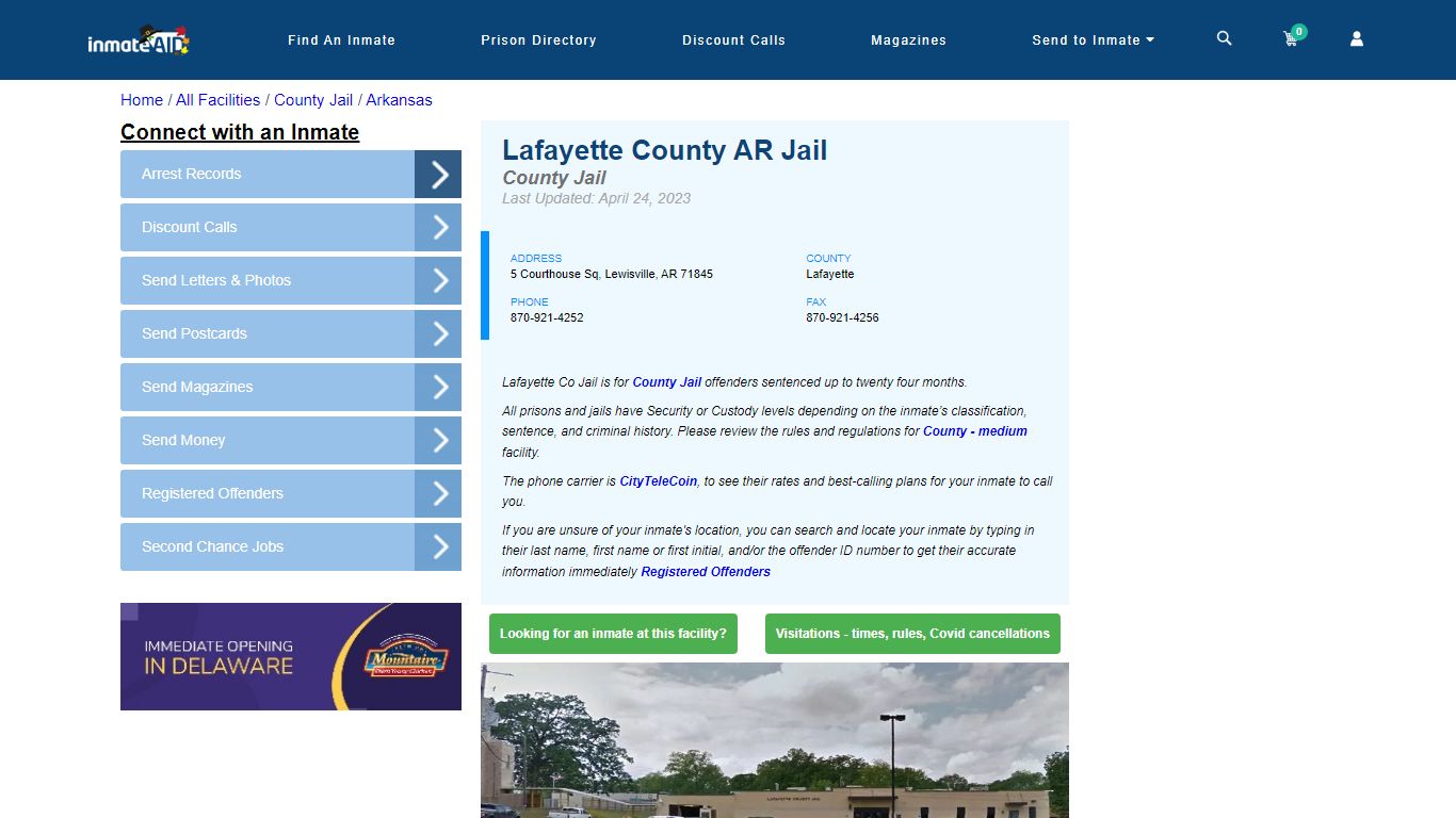 Lafayette County AR Jail - Inmate Locator - Lewisville, AR