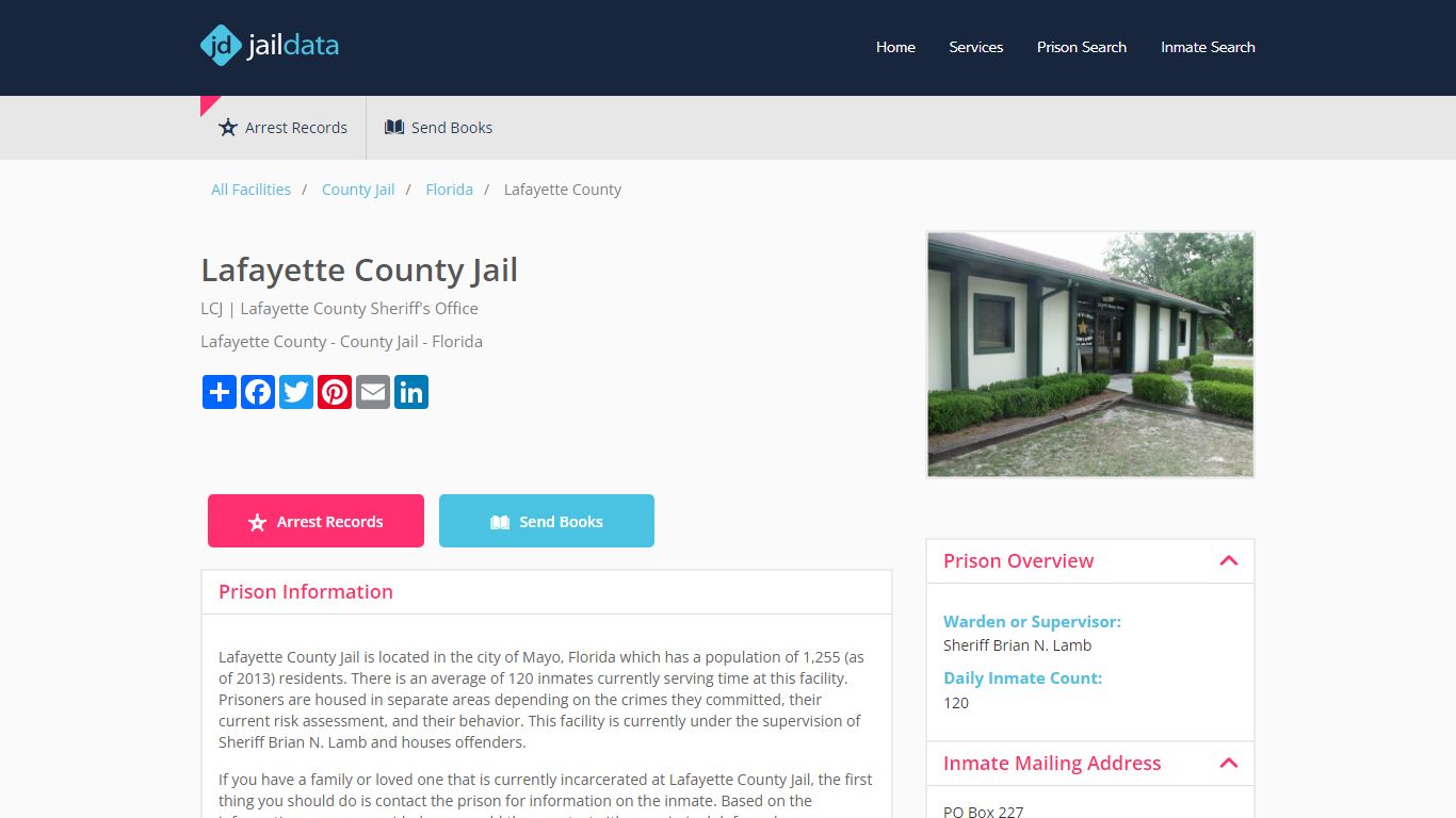 Lafayette County Jail Inmate Search and Prisoner Info - Mayo, FL