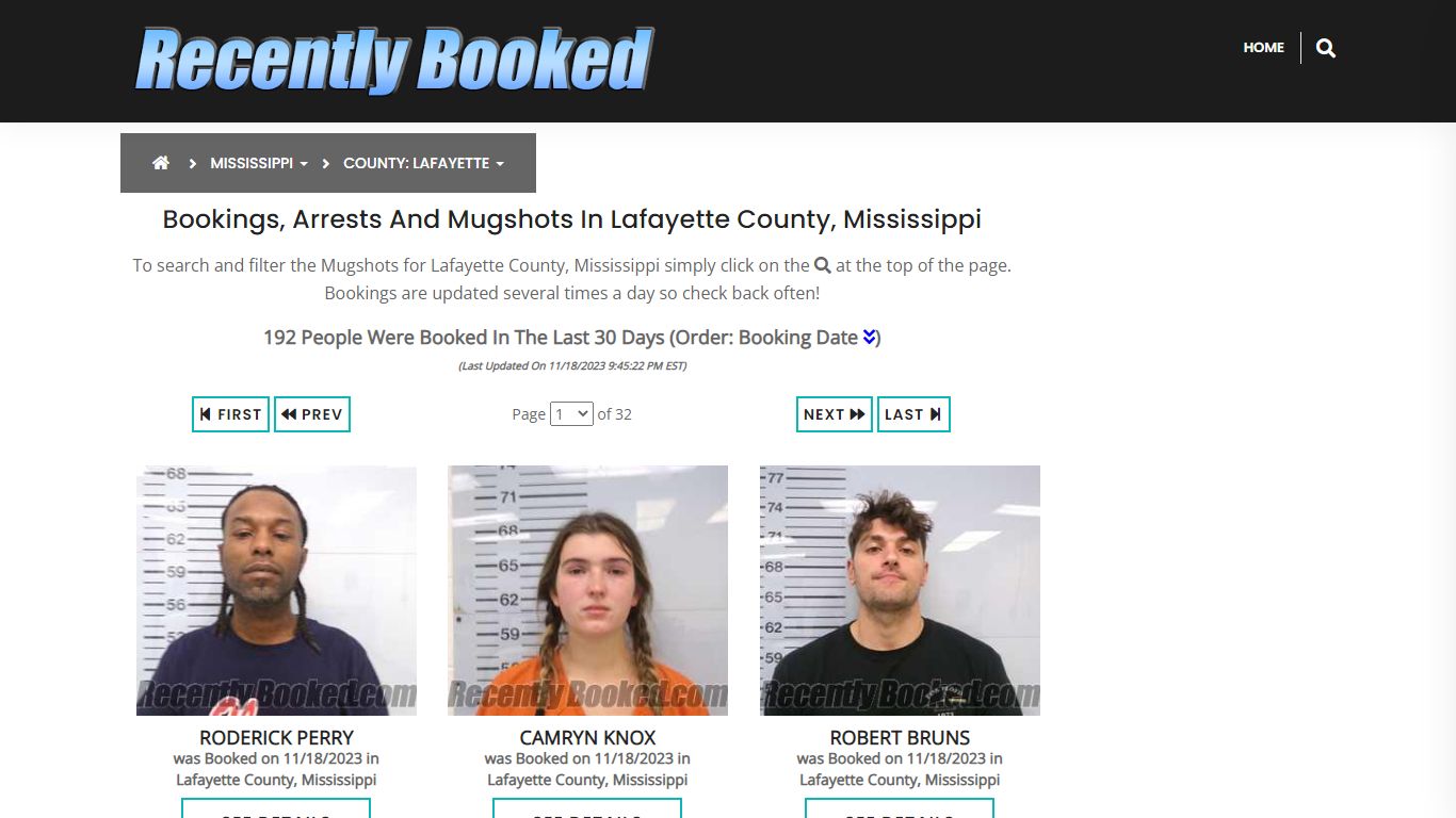 Bookings, Arrests and Mugshots in Lafayette County, Mississippi
