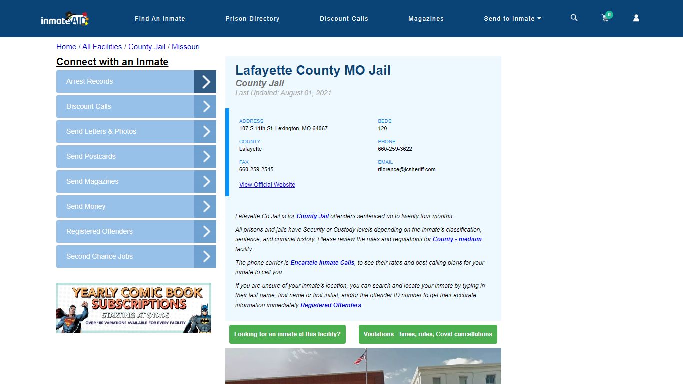 Lafayette County MO Jail - Inmate Locator - Lexington, MO