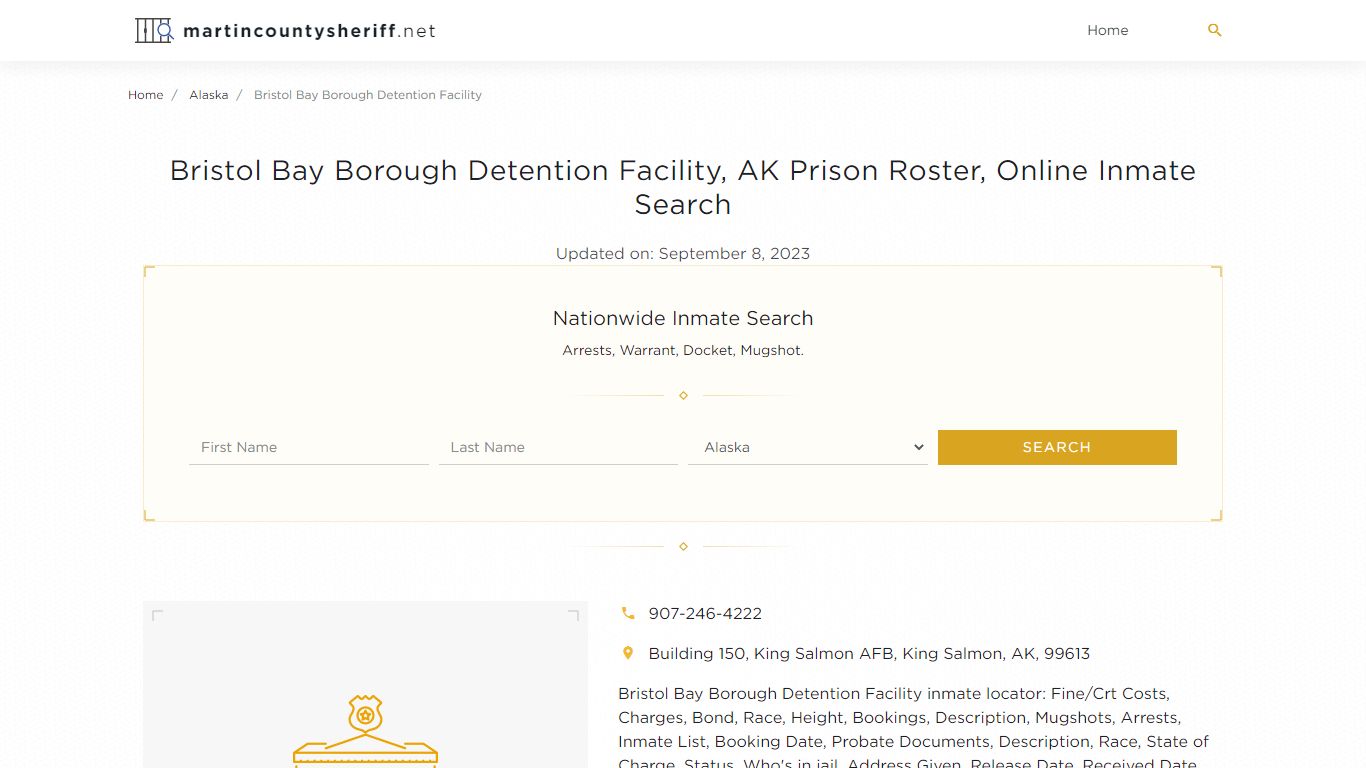Bristol Bay Borough Detention Facility, AK Prison Roster, Online Inmate ...