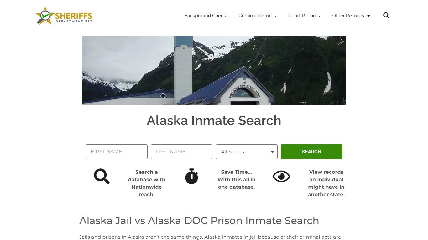 Alaska Inmate Search: Lookup AK DOC Prison and Alaska County Jail Records.