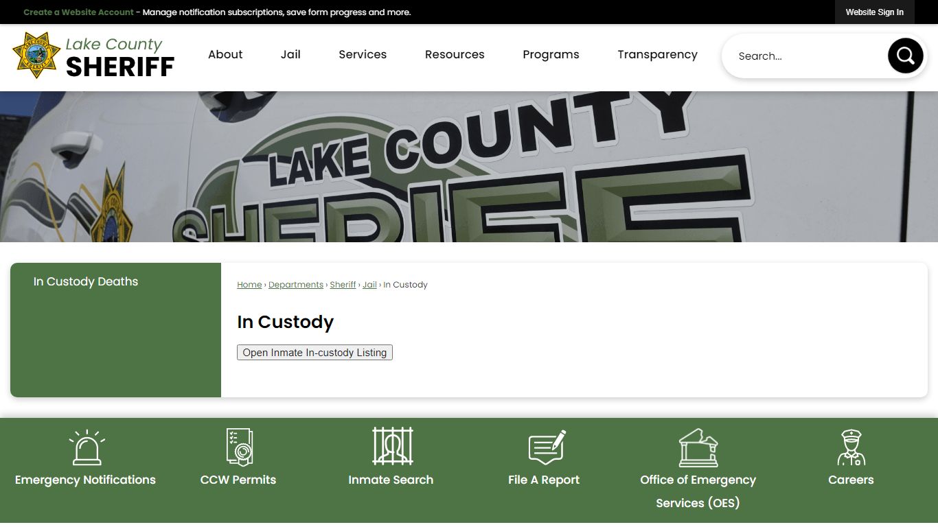 In Custody | Lake County, CA
