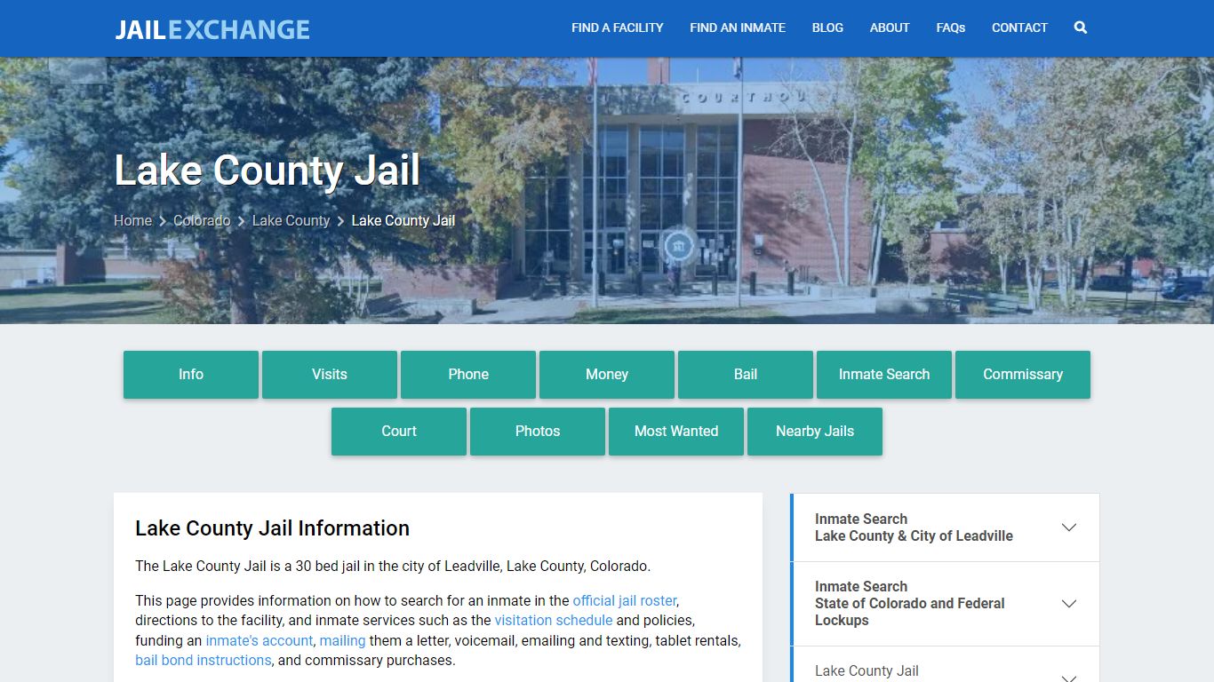 Lake County Jail, CO Inmate Search, Information