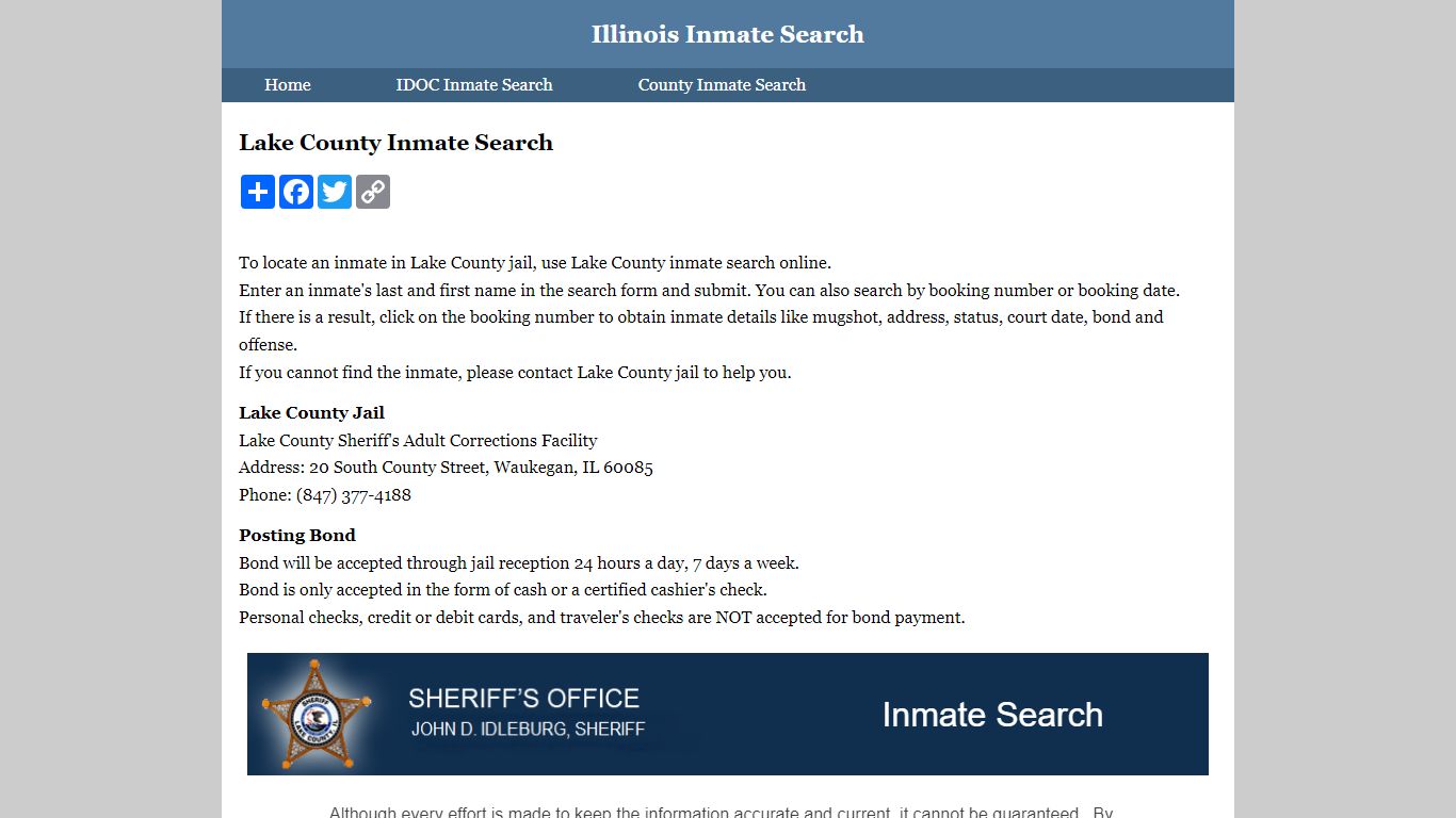 Lake County Inmate Search
