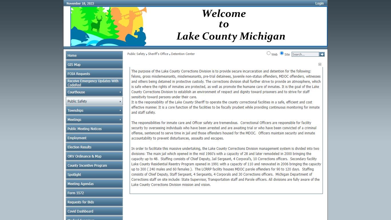 Sheriff's Office > Detention Center - Lake County, Michigan
