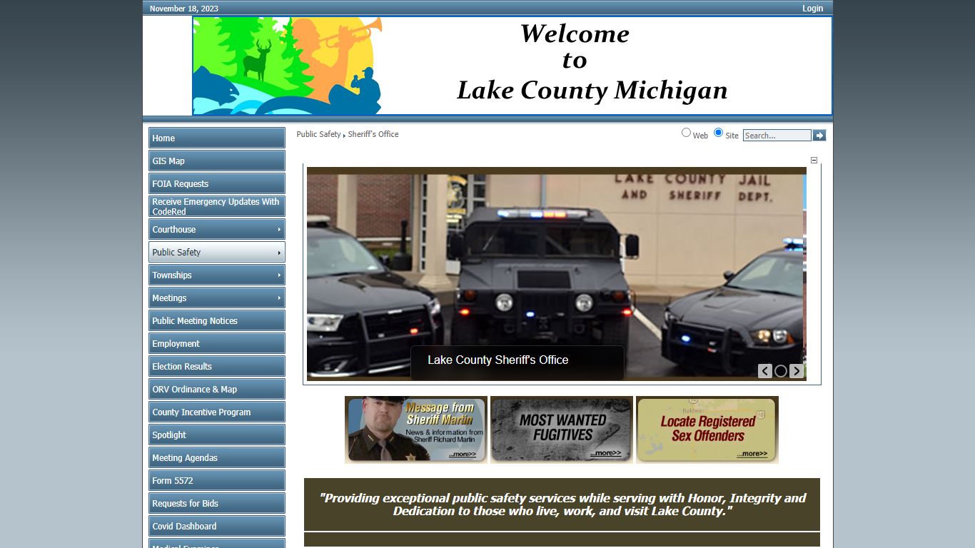Lake County-Michigan > Public Safety > Sheriff's Office