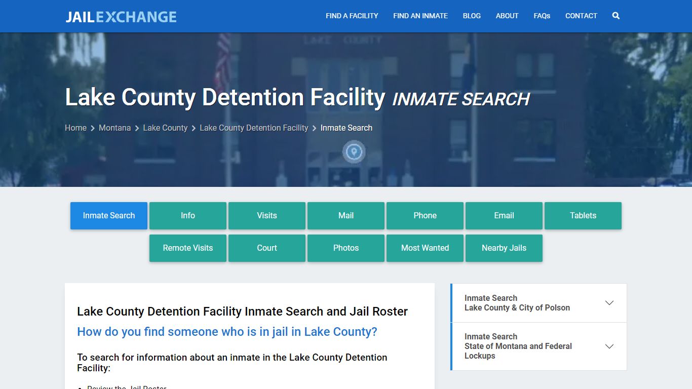 Lake County Detention Facility Inmate Search - Jail Exchange