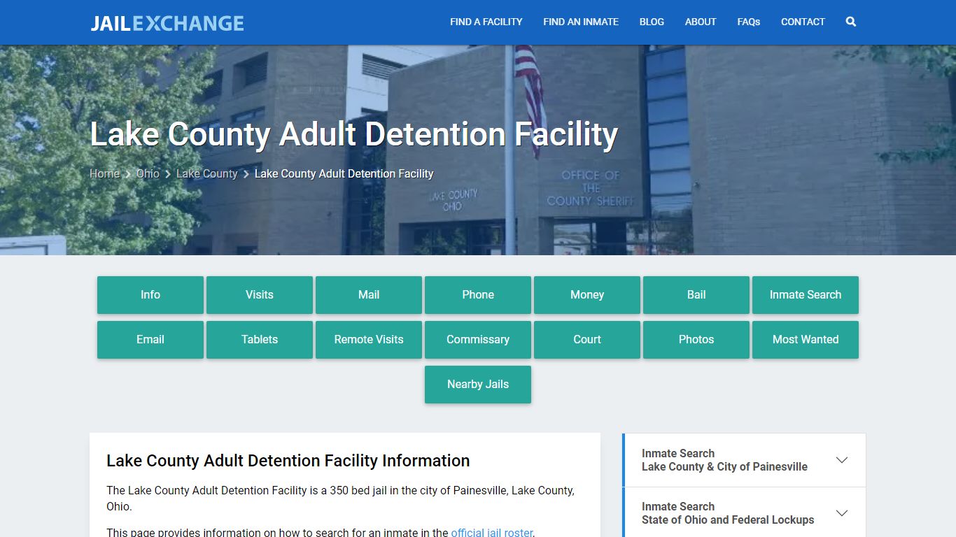 Lake County Adult Detention Facility, OH Inmate Search, Information