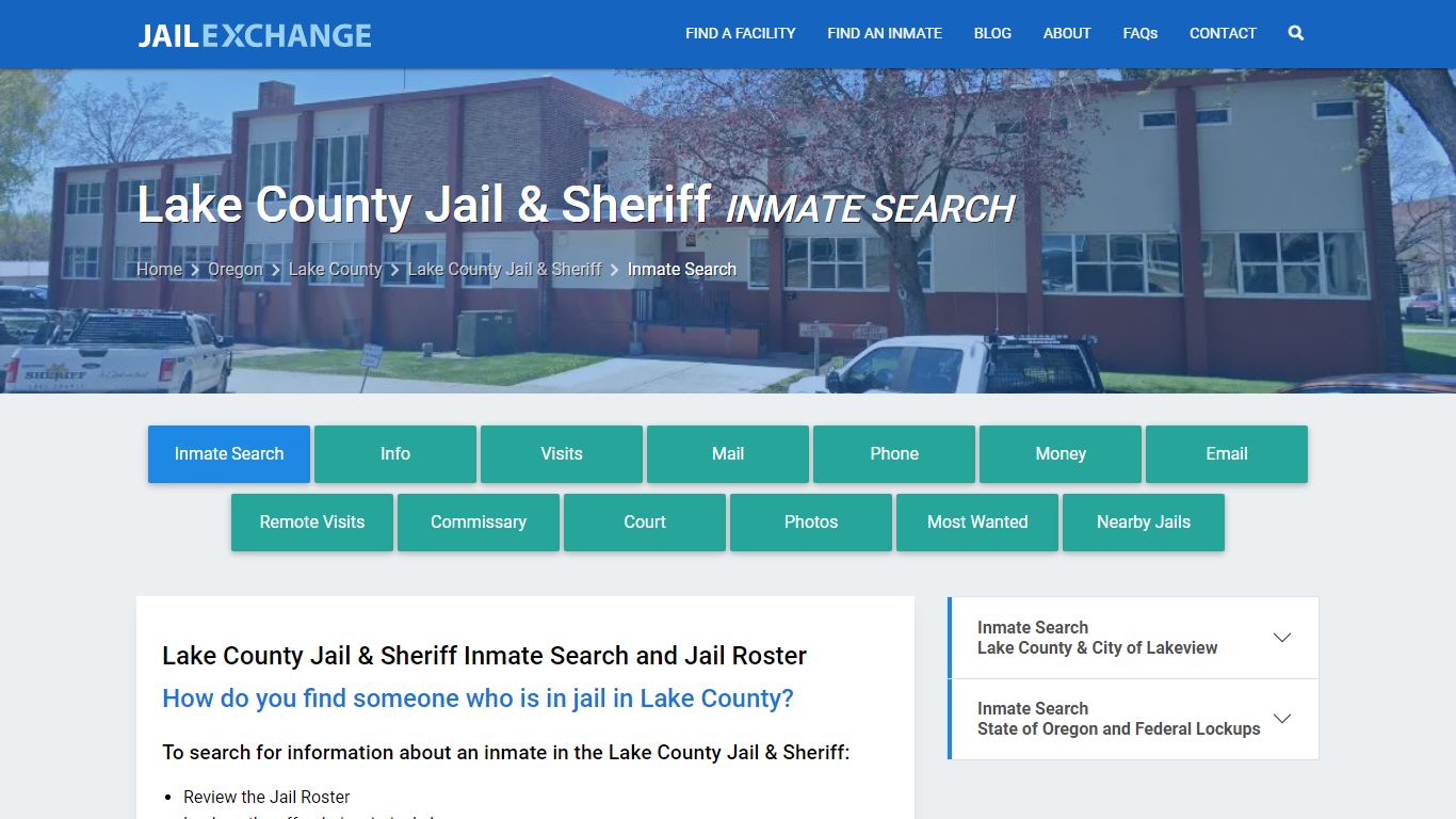 Lake County Jail & Sheriff Inmate Search - Jail Exchange