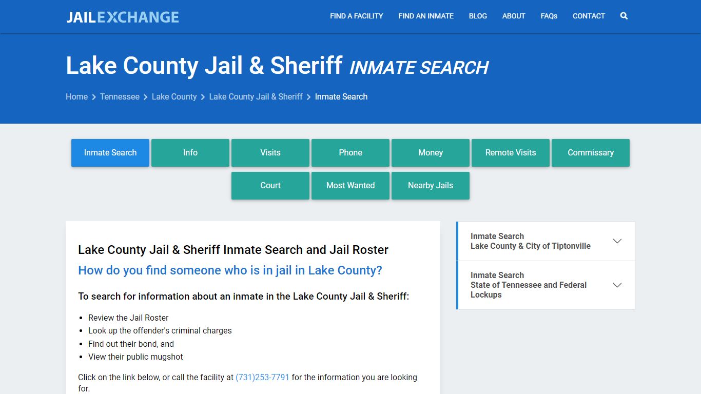 Inmate Search: Roster & Mugshots - Lake County Jail & Sheriff, TN