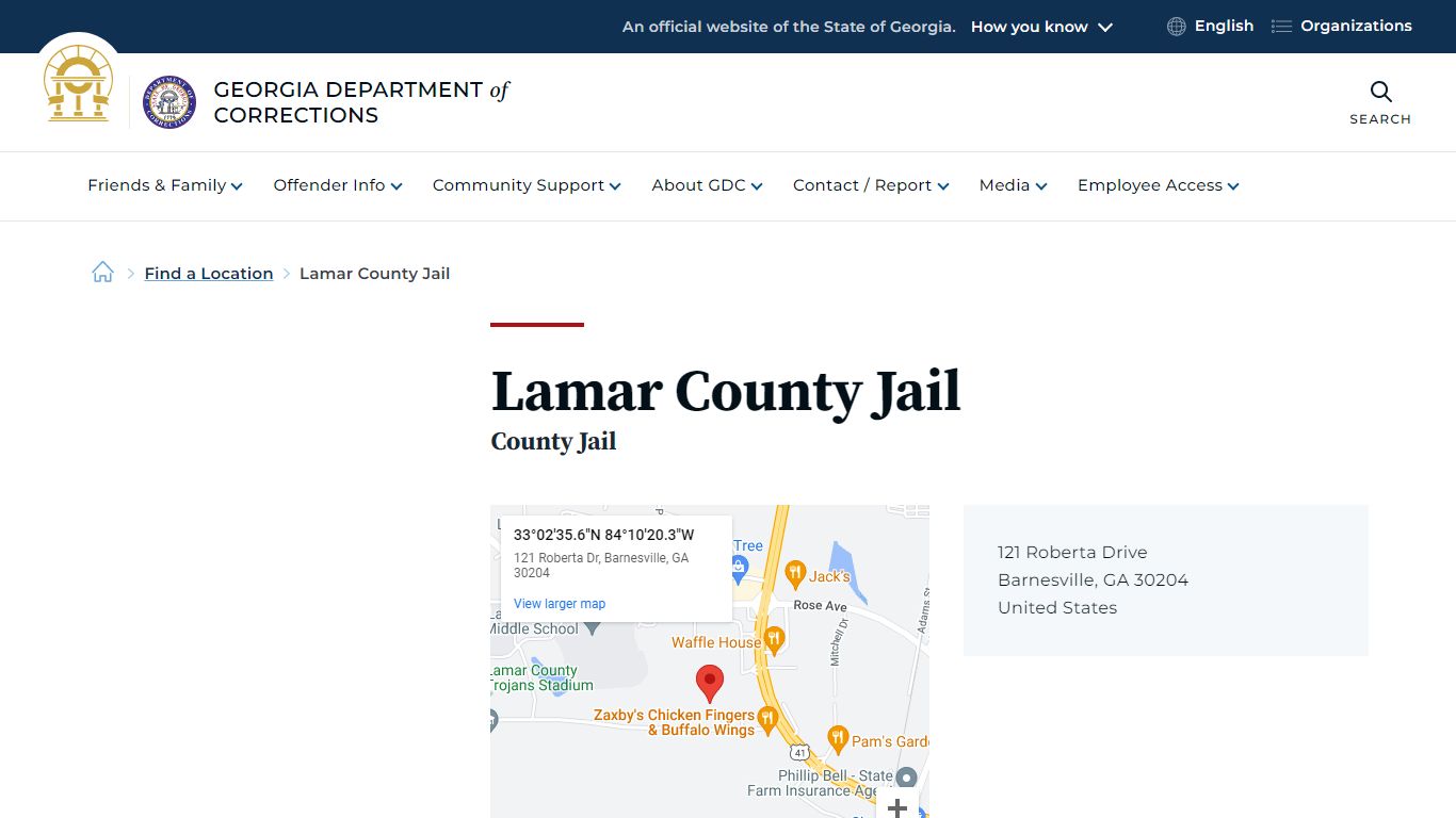 Lamar County Jail | Georgia Department of Corrections