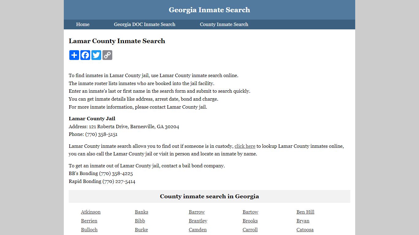 Lamar County Inmate Search