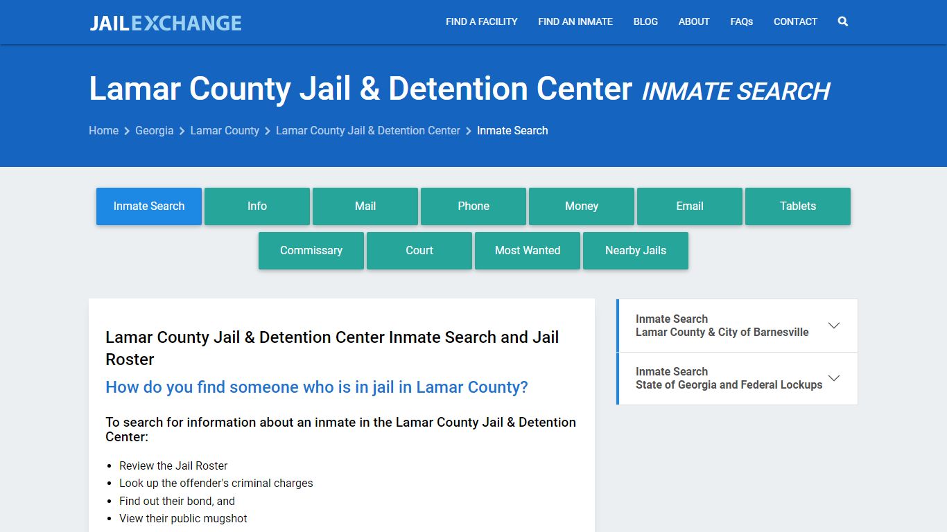 Lamar County Jail & Detention Center Inmate Search