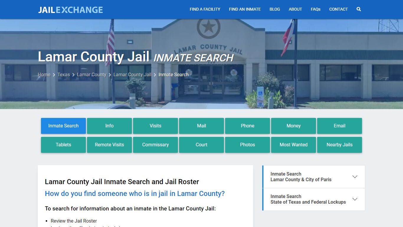 Inmate Search: Roster & Mugshots - Lamar County Jail, TX