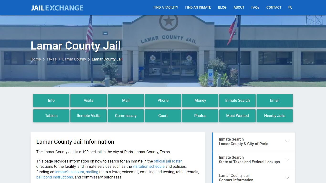 Lamar County Jail, TX Inmate Search, Information