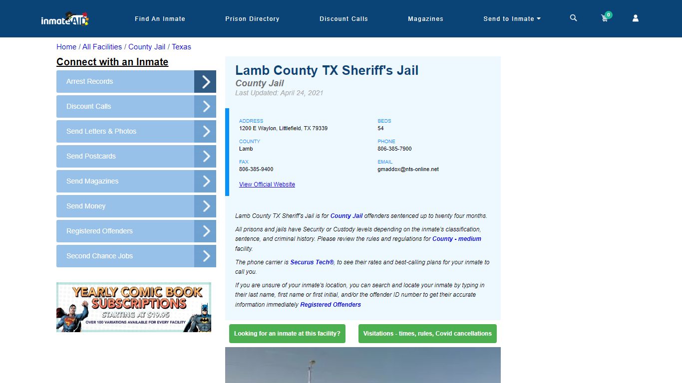 Lamb County TX Sheriff's Jail - Inmate Locator - Littlefield, TX