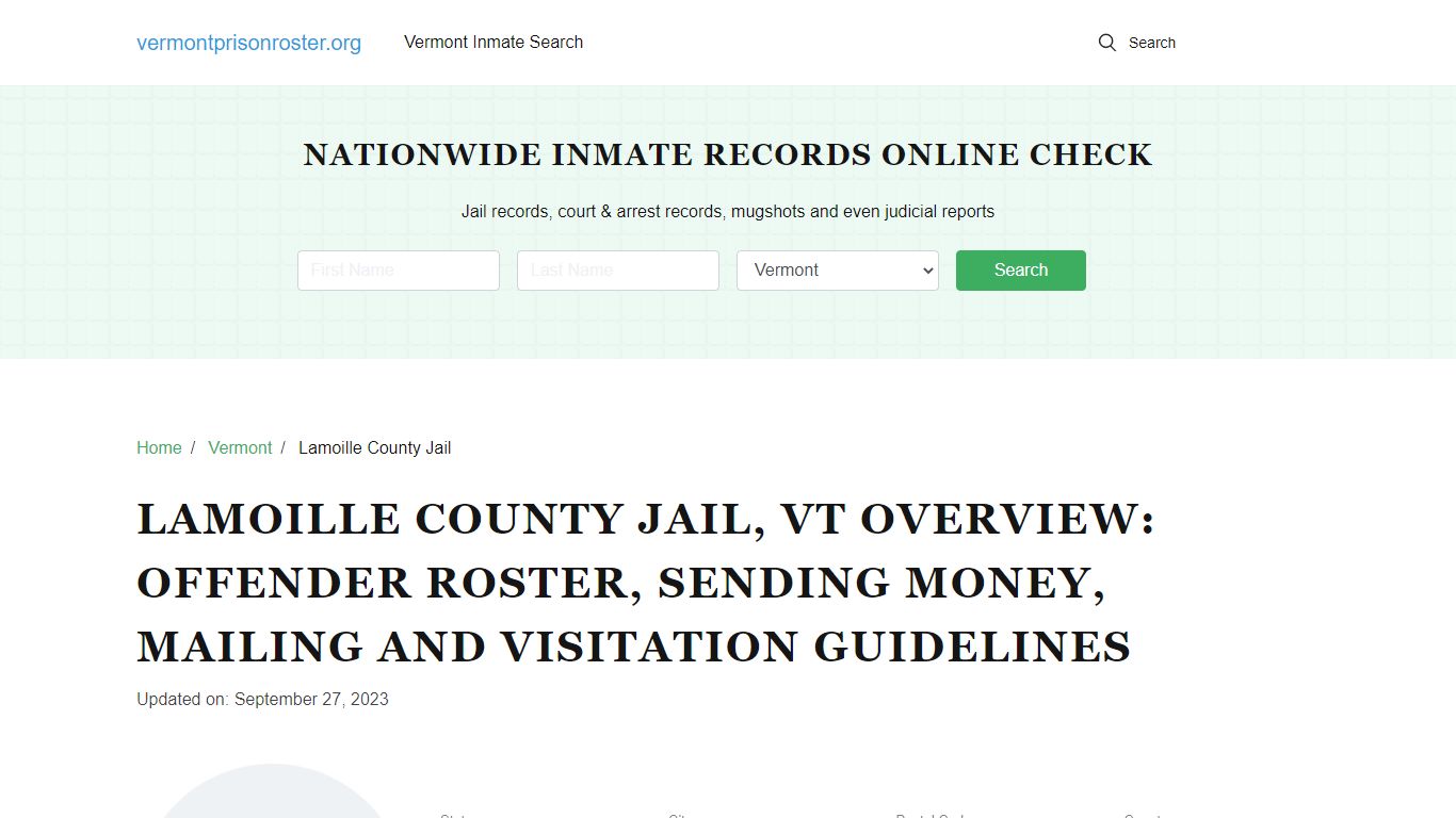 Lamoille County Jail, VT: Inmate Search, Visitation & Contact Info