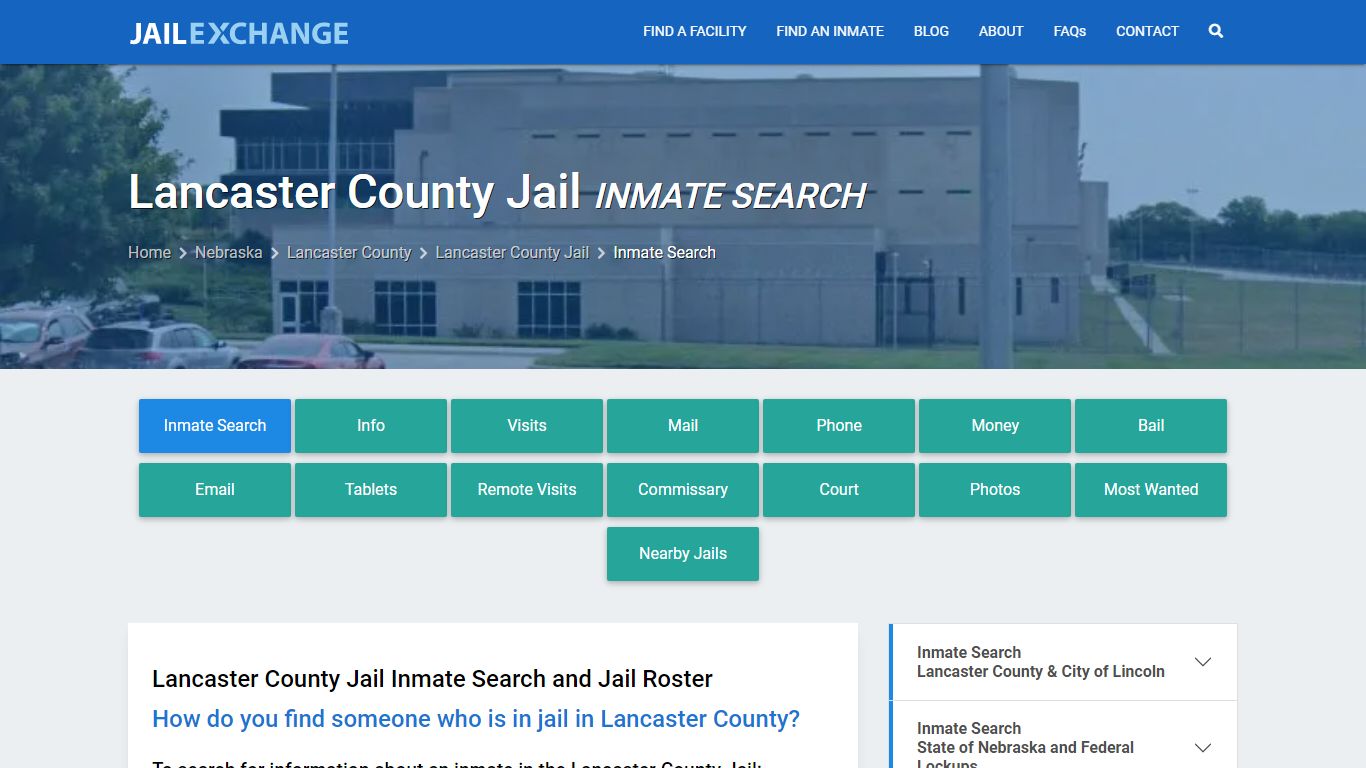Inmate Search: Roster & Mugshots - Lancaster County Jail, NE