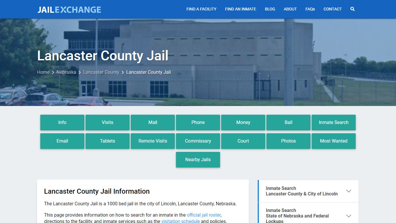Lancaster County Jail, NE Inmate Search, Information