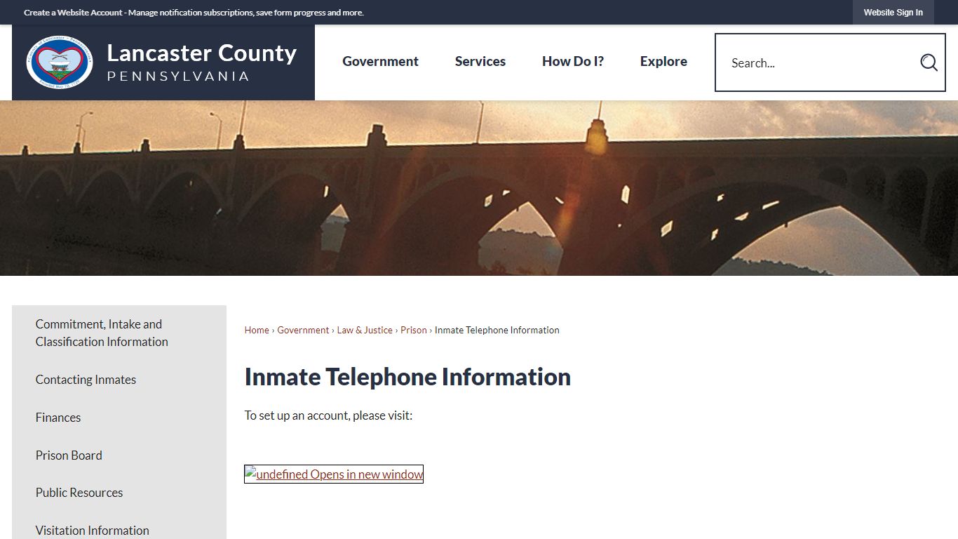 Inmate Telephone Information | Lancaster County, PA - Official Website