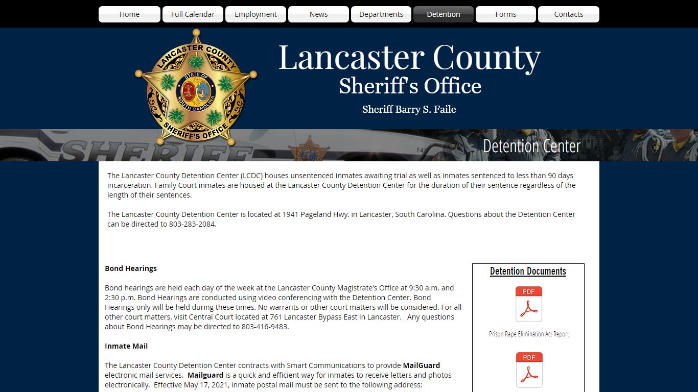 Detention | lancaster-sheriff