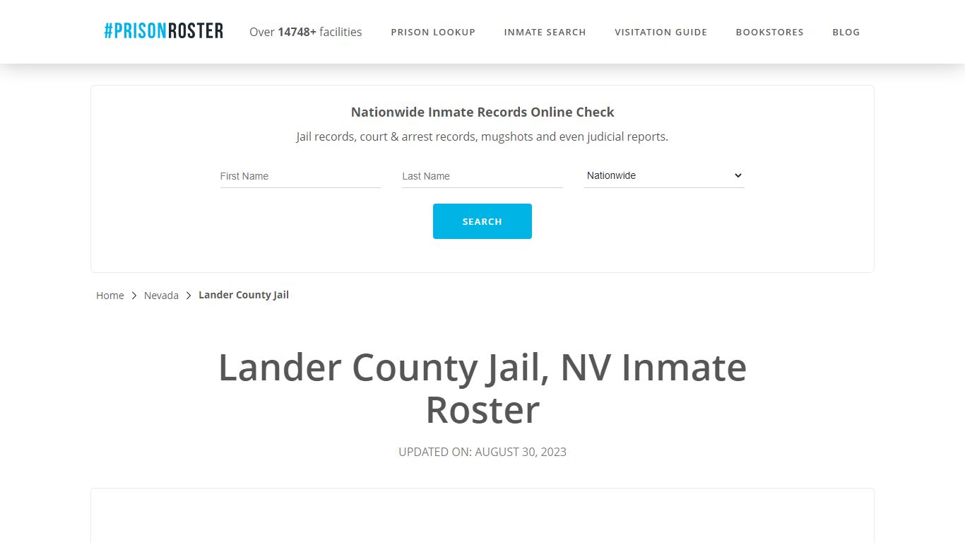 Lander County Jail, NV Inmate Roster - Prisonroster
