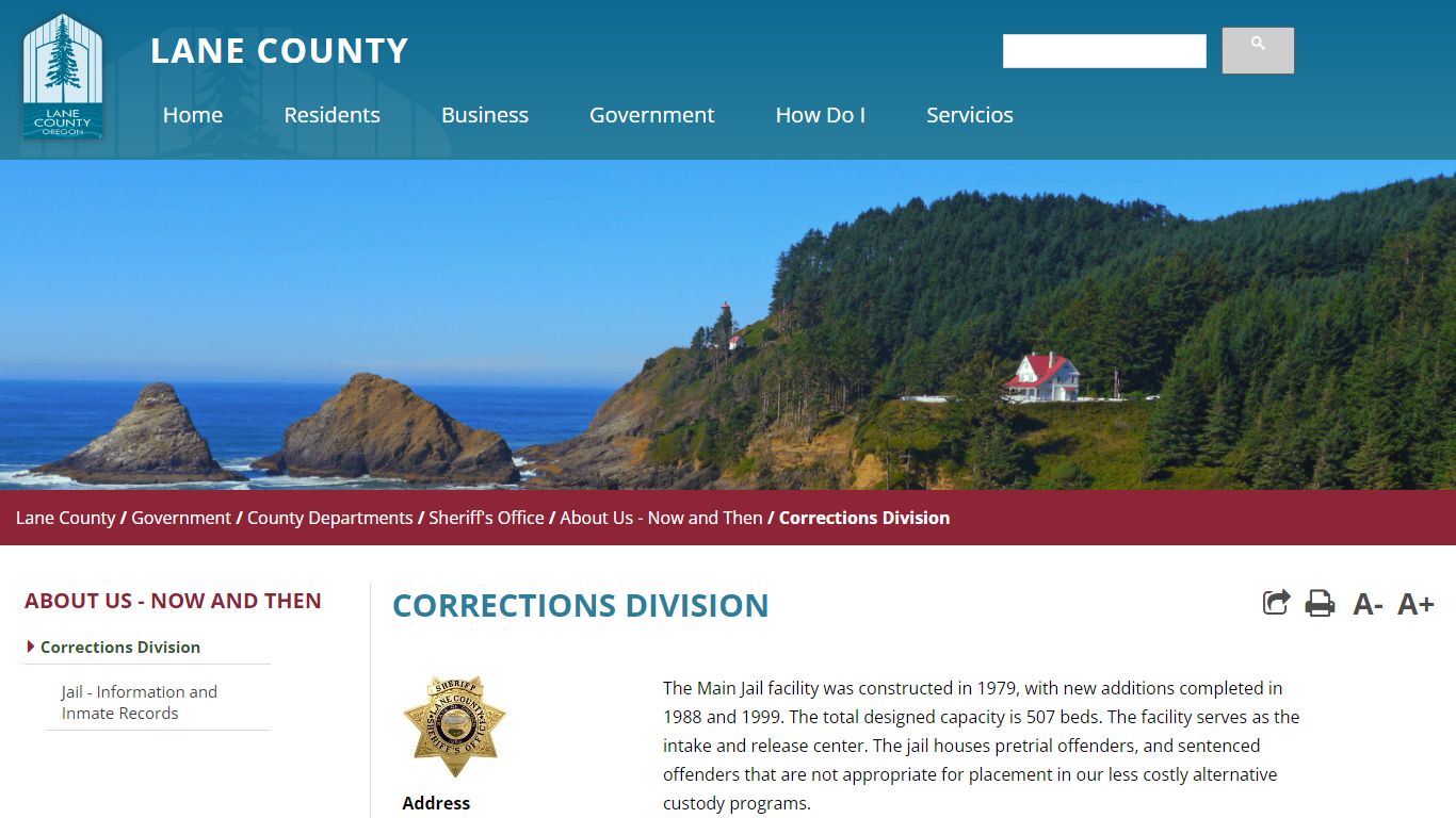 Corrections Division - Lane County