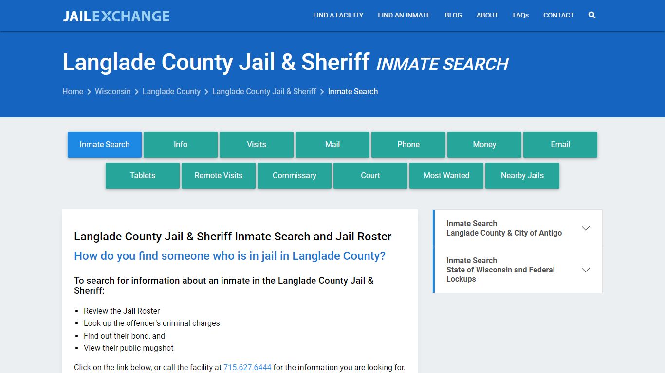 Langlade County Jail & Sheriff Inmate Search - Jail Exchange