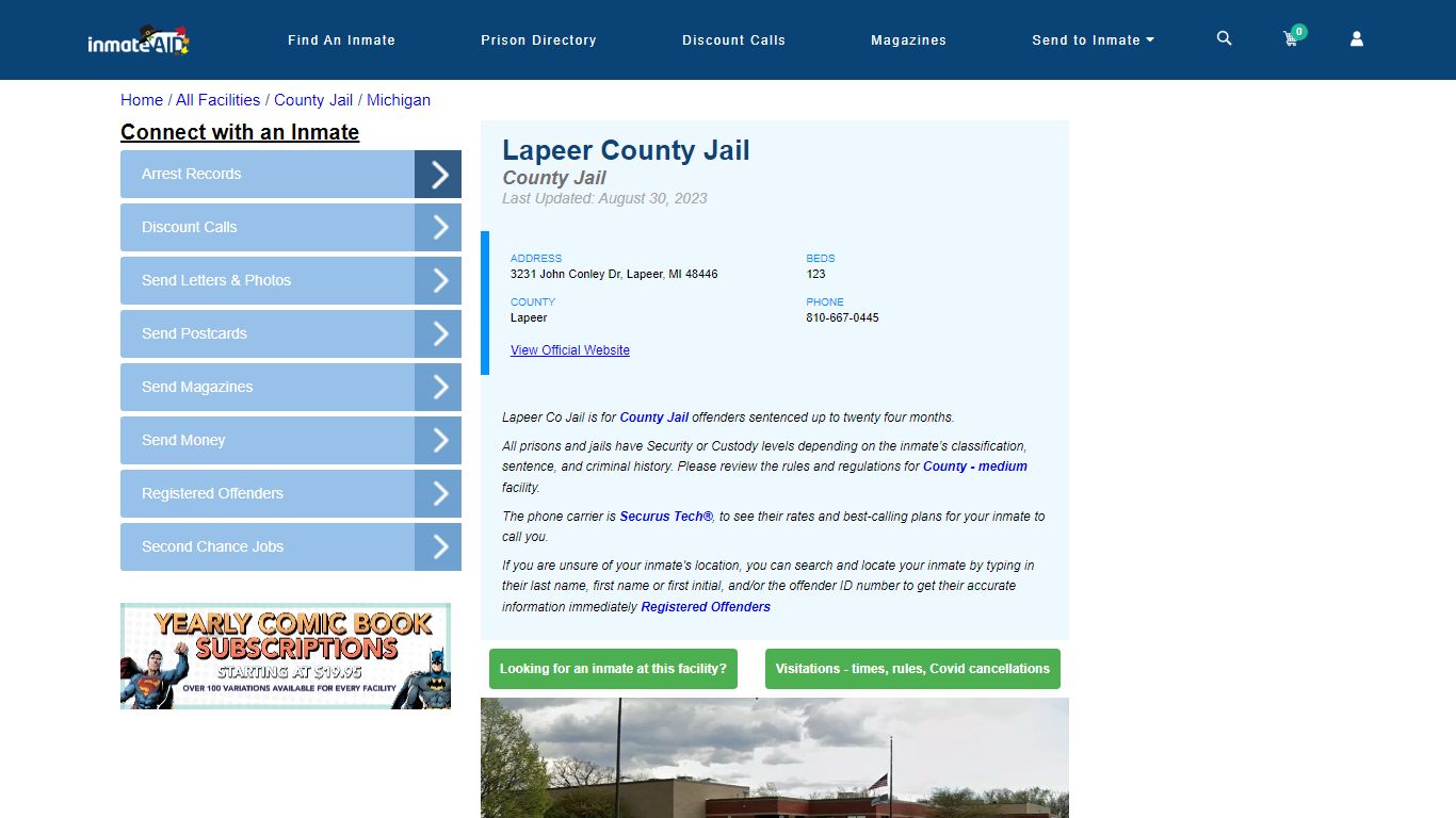 Lapeer County Jail - Inmate Locator - Lapeer, MI