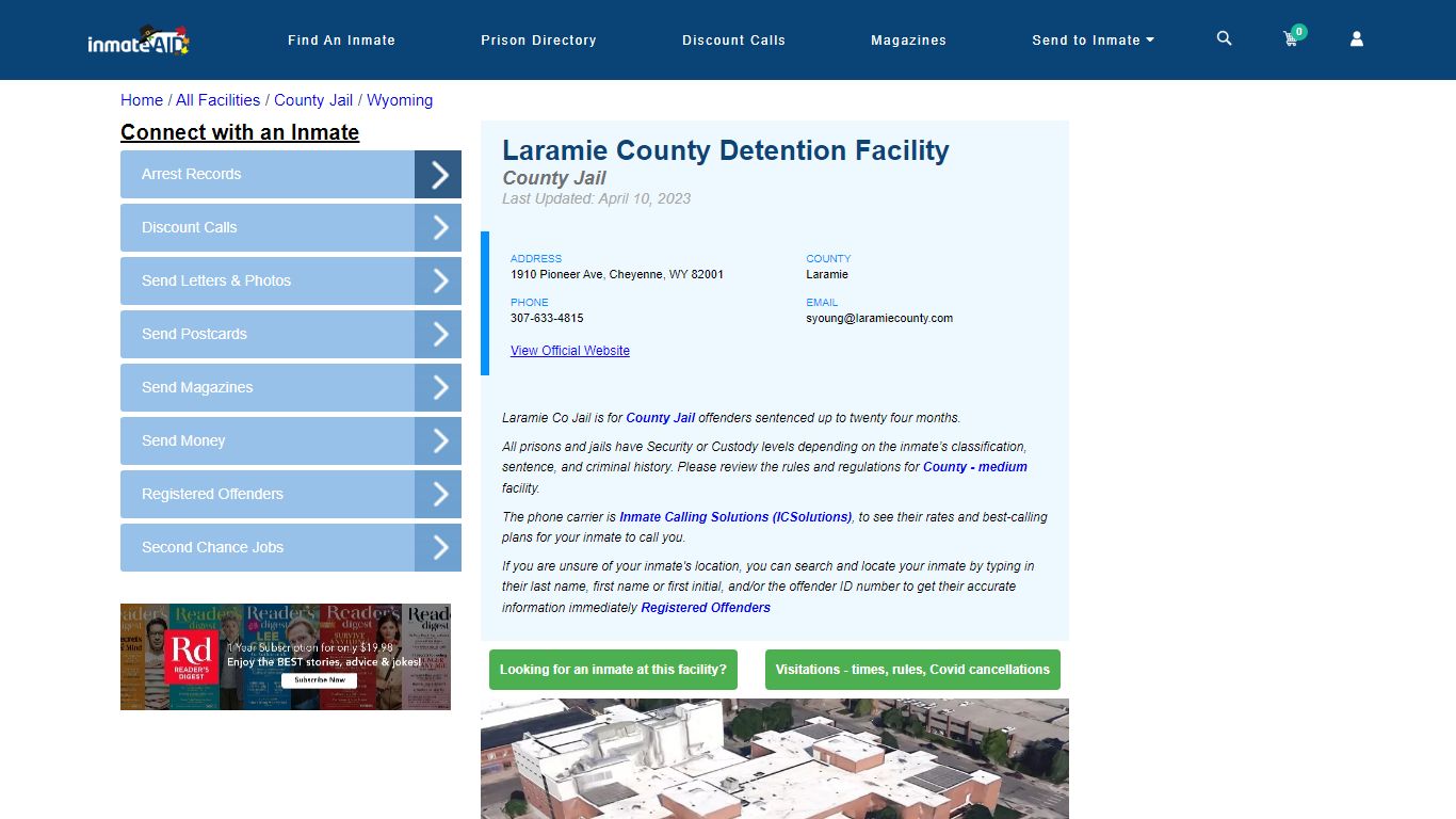 Laramie County Detention Facility - Inmate Locator - Cheyenne, WY