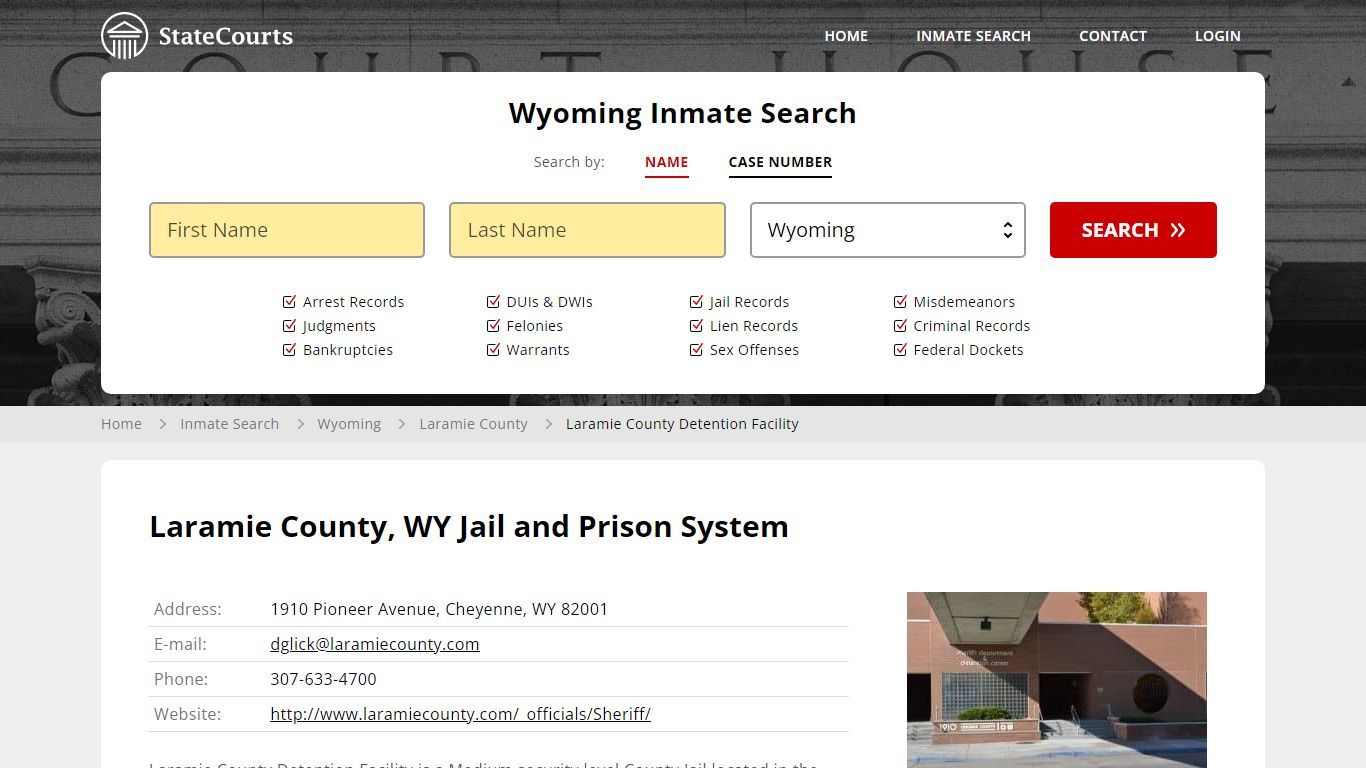Laramie County Detention Facility Inmate Records Search, Wyoming ...
