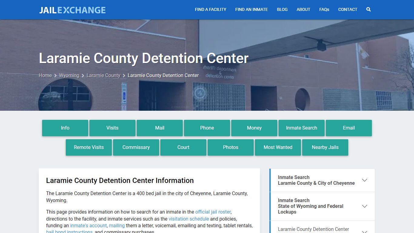 Laramie County Detention Center, WY Inmate Search, Information