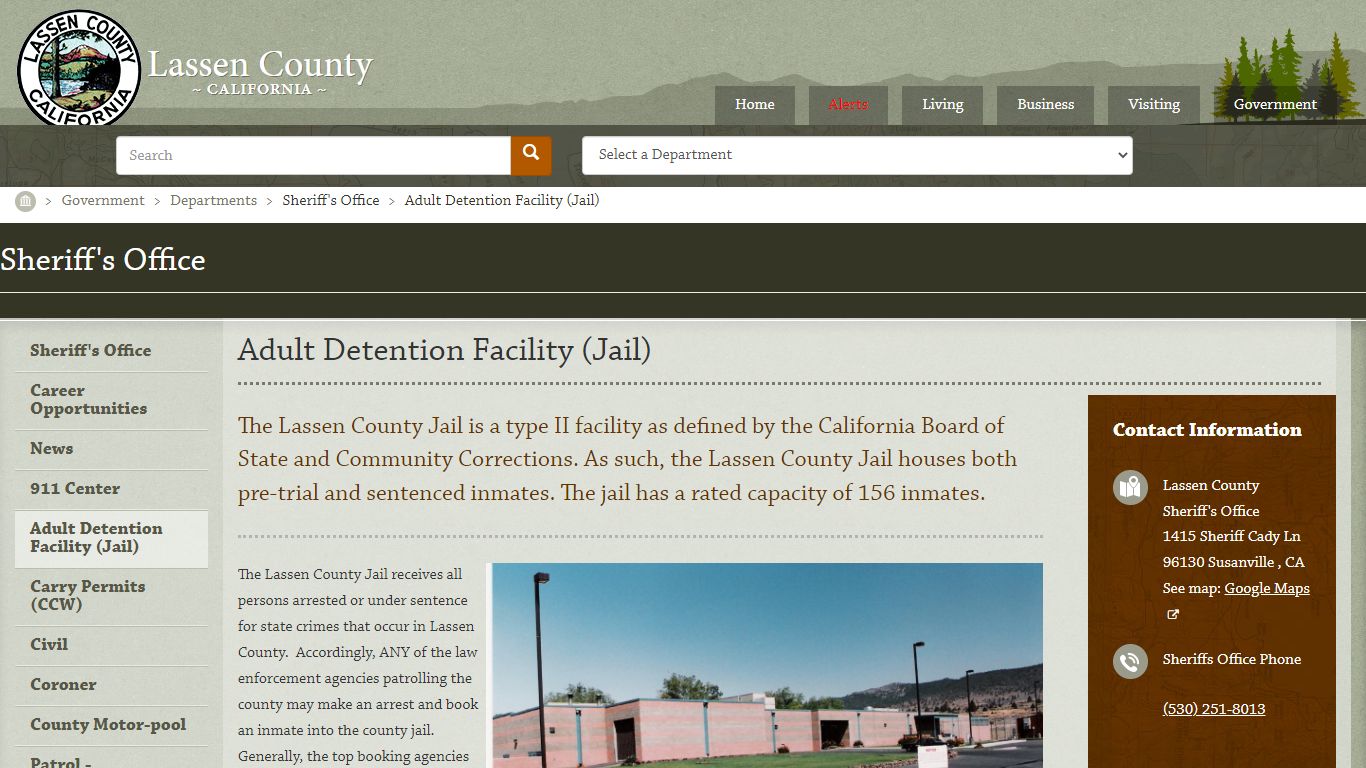 Adult Detention Facility (Jail) | Lassen County