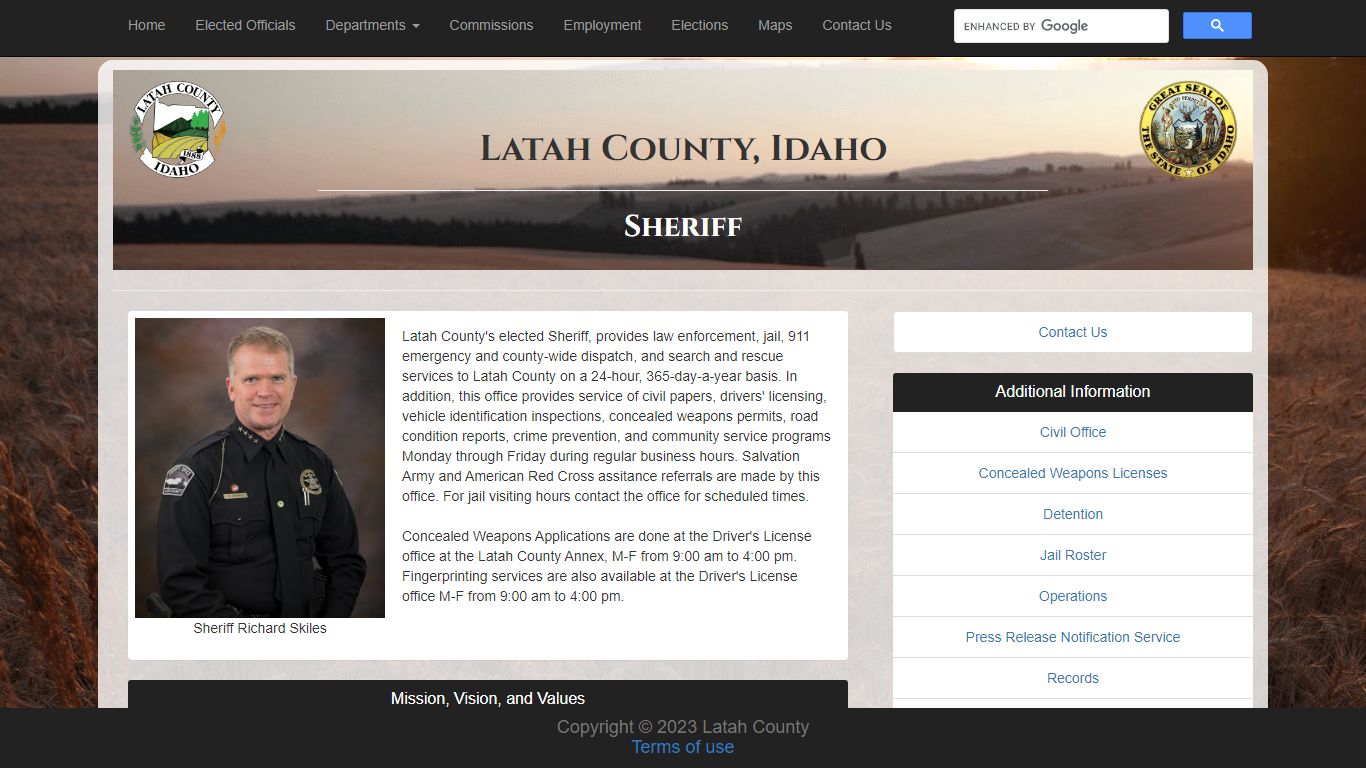 Sheriff - Latah County, Idaho