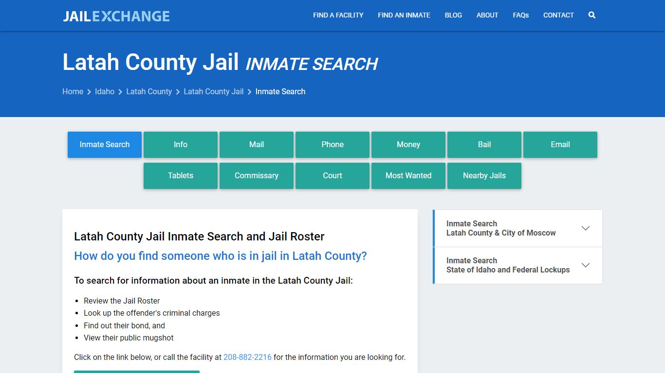 Inmate Search: Roster & Mugshots - Latah County Jail, ID