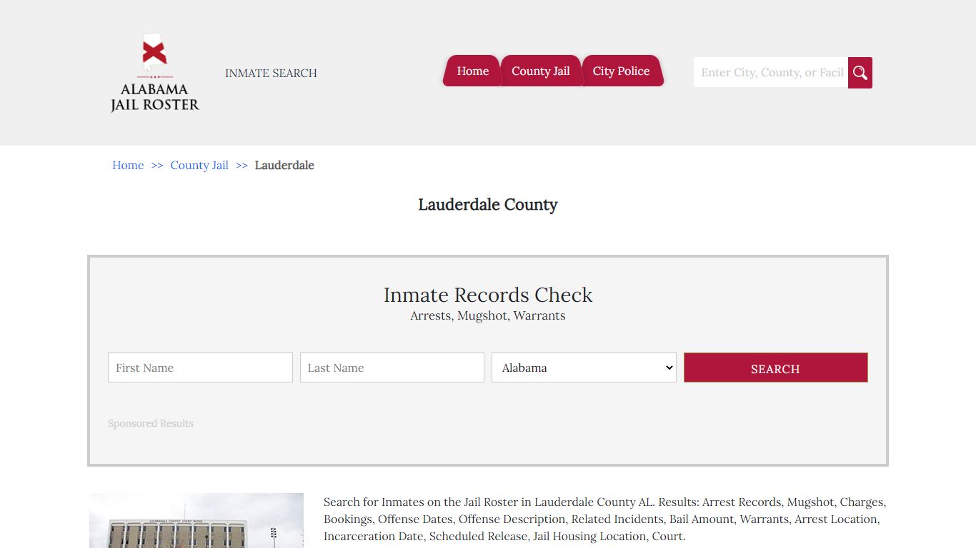 Lauderdale County | Alabama Jail Inmate Search