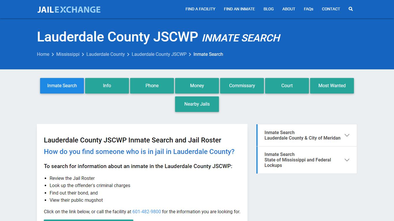 Lauderdale County JSCWP Inmate Search - Jail Exchange